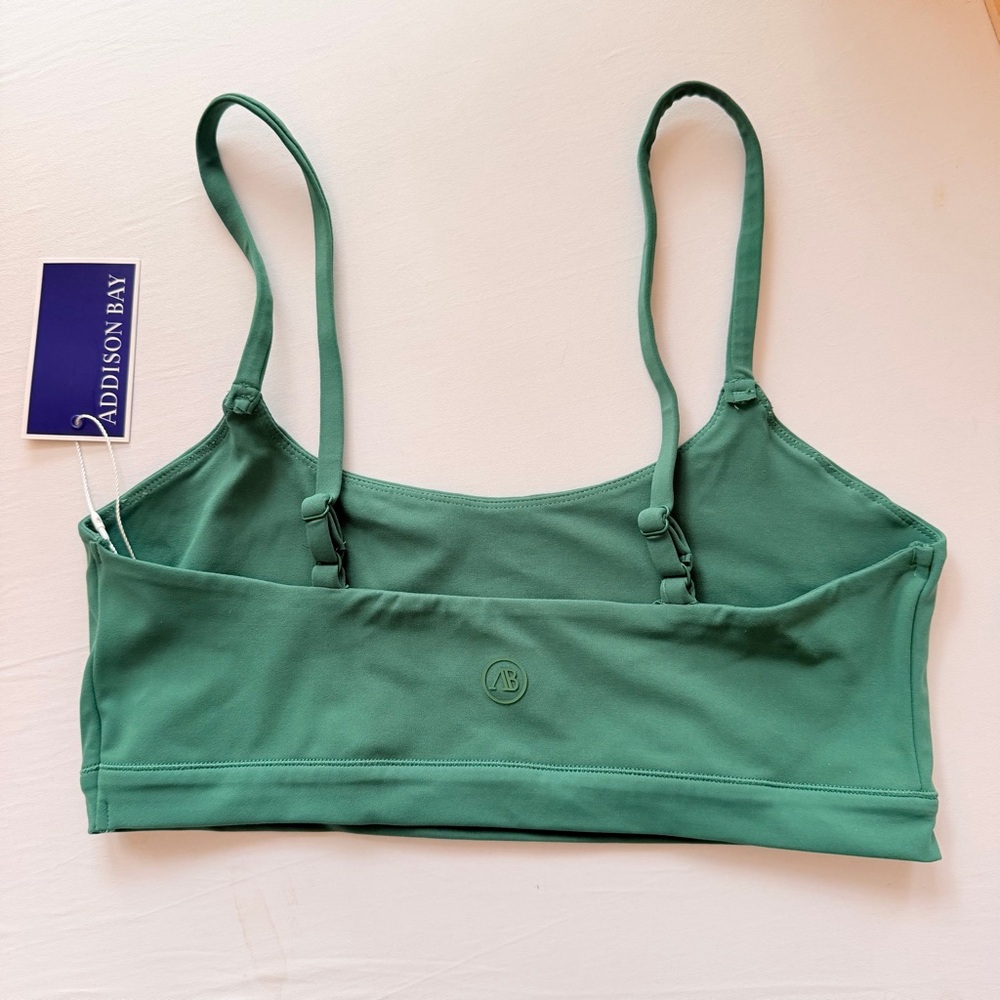 NWT ADDISON BAY Olive Green Adjustable Soft Knit Bralette LARGE $88 - Picture 2 of 7